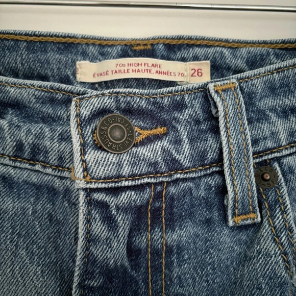 Levi’s 70s High Flare Jeans Premium Denim Size 26 - Picture 2 of 9